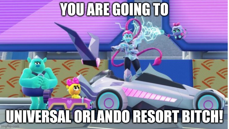 Universal Orlando resort keeps trolling me! | YOU ARE GOING TO; UNIVERSAL ORLANDO RESORT BITCH! | image tagged in battle kitty,universal studios,memes,funny | made w/ Imgflip meme maker