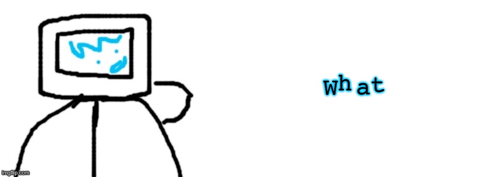 W h a t | image tagged in litrolix badly drawn post | made w/ Imgflip meme maker