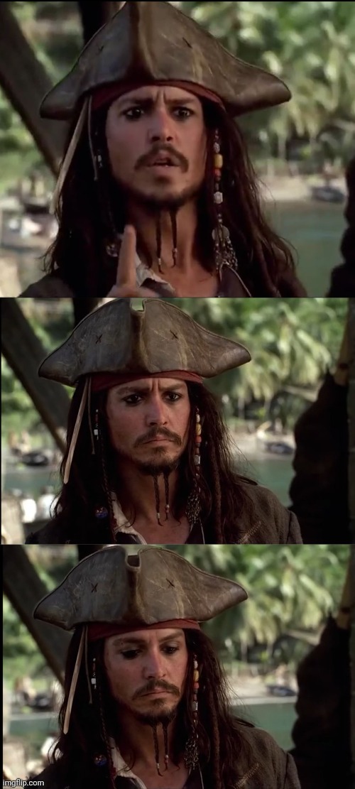 High Quality JACK SPARROW HOLDING UP FINGER Blank Meme Template
