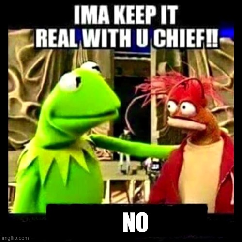 Imma Keep It Real With You Chief | NO | image tagged in imma keep it real with you chief | made w/ Imgflip meme maker
