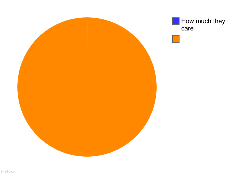 , How much they care | image tagged in charts,pie charts | made w/ Imgflip chart maker
