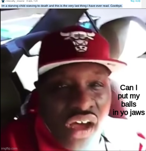 image tagged in can i put my balls in yo jaws | made w/ Imgflip meme maker