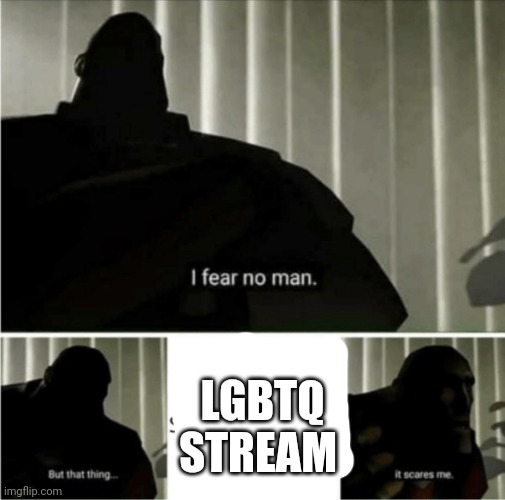 im not afraid of anything but that scares me meme | LGBTQ STREAM | image tagged in im not afraid of anything but that scares me meme | made w/ Imgflip meme maker