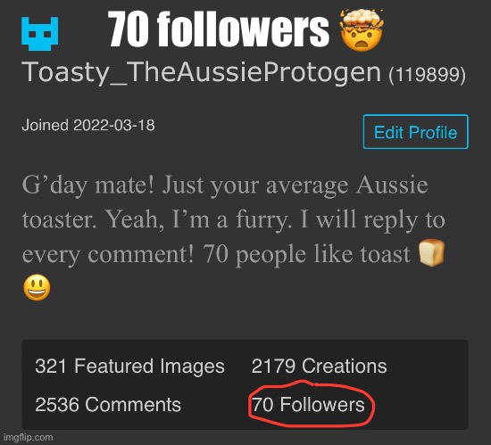 Noice | 70 followers 🤯 | image tagged in 70 followers,wow | made w/ Imgflip meme maker