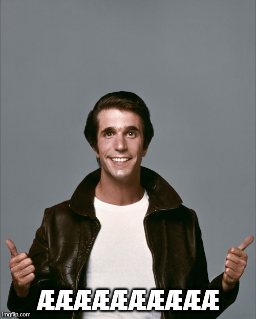 The Fonz | ÆÆÆÆÆÆÆÆÆÆ | image tagged in the fonz | made w/ Imgflip meme maker