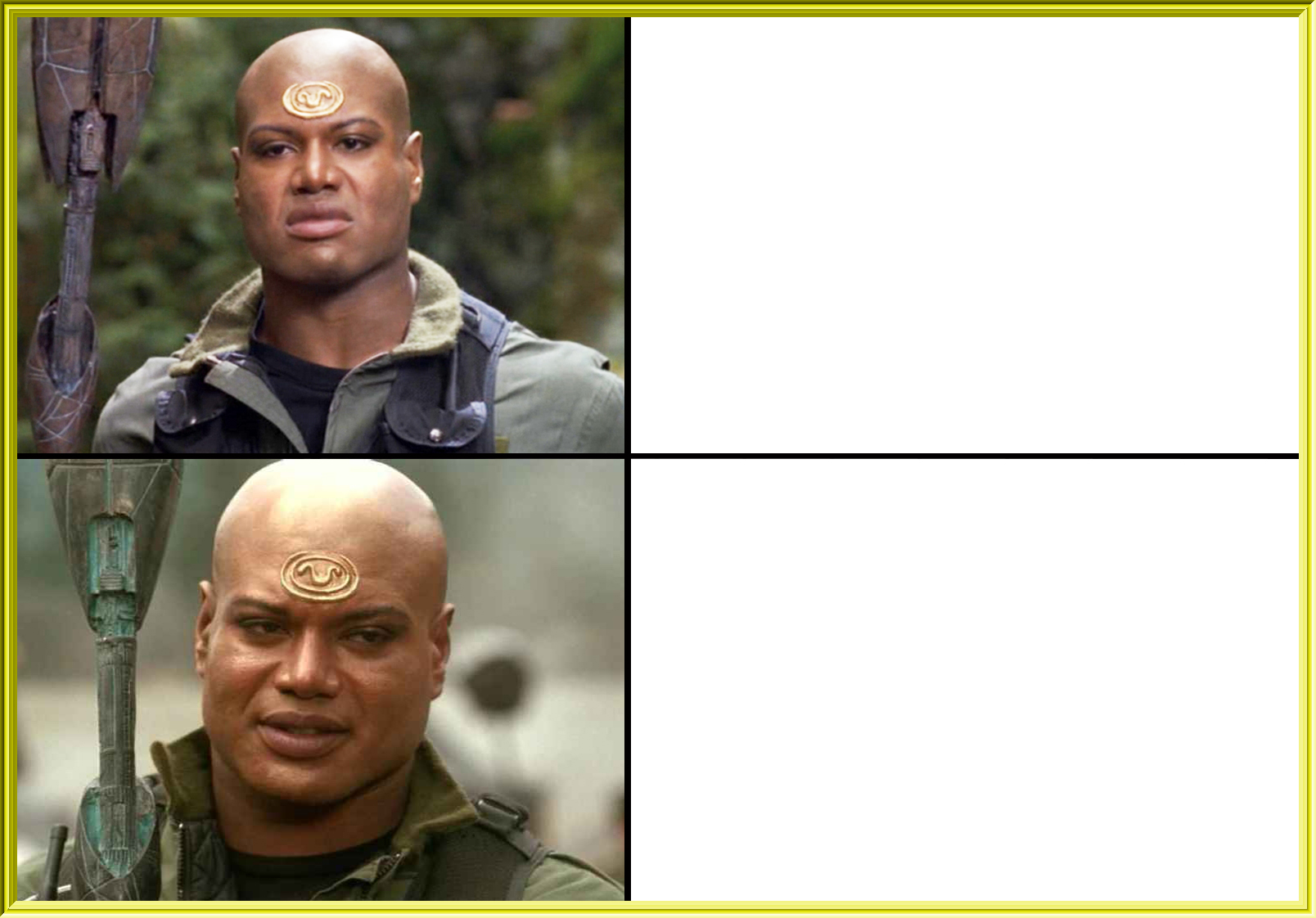 High Quality teal'c no and yes Blank Meme Template