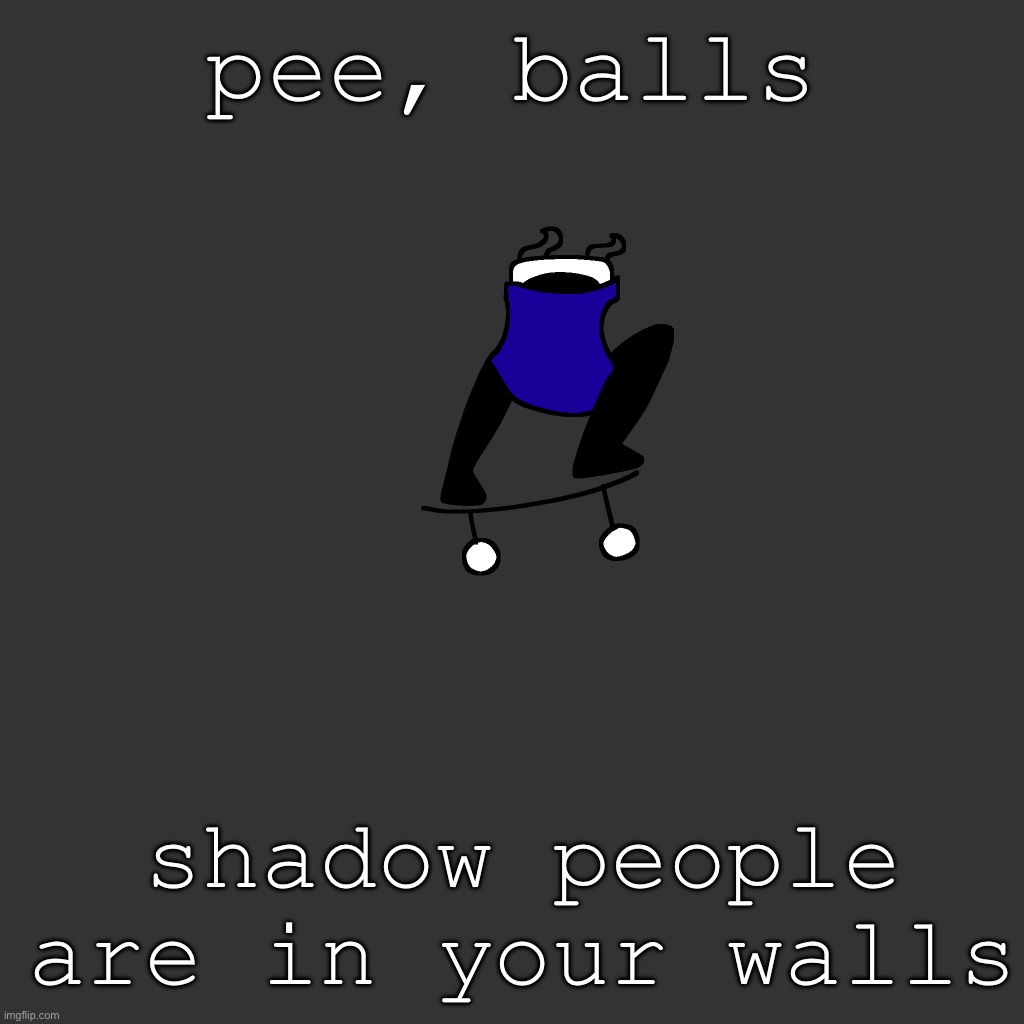 the board | pee, balls; shadow people are in your walls | image tagged in the board | made w/ Imgflip meme maker