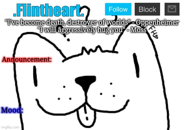 Flintheart's announcement template Blank Meme Template