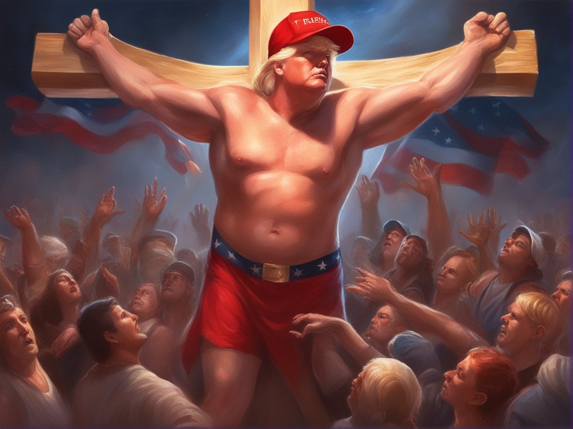 High Quality Trump crucified, and charging admission Blank Meme Template