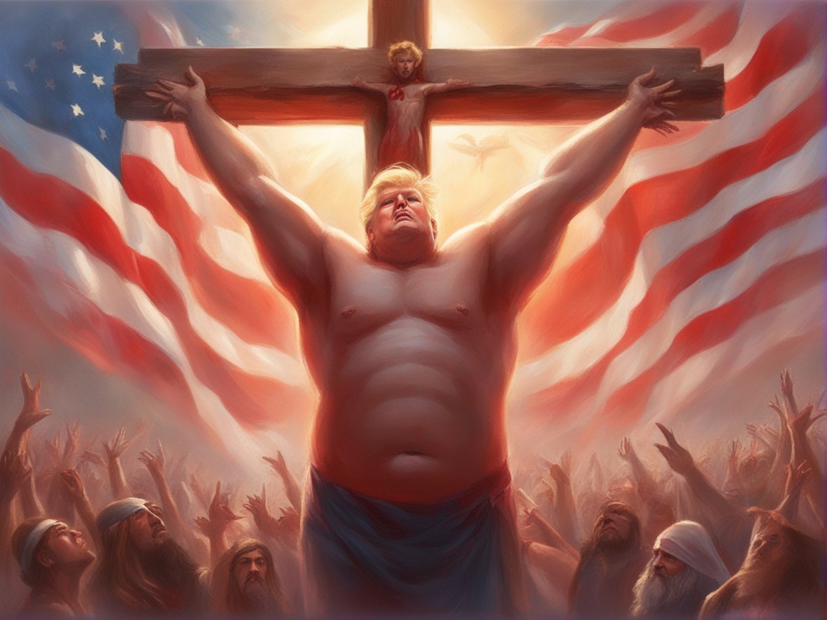 trump on the cross - jesus christ crucifixion envy Blank Meme Template