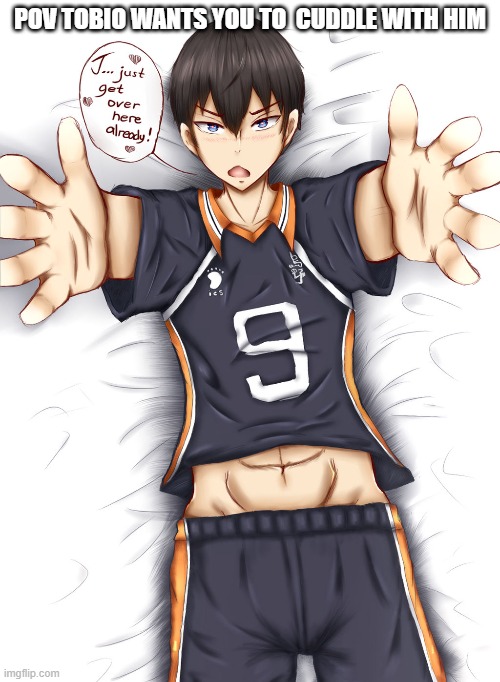 POV TOBIO WANTS YOU TO  CUDDLE WITH HIM | made w/ Imgflip meme maker