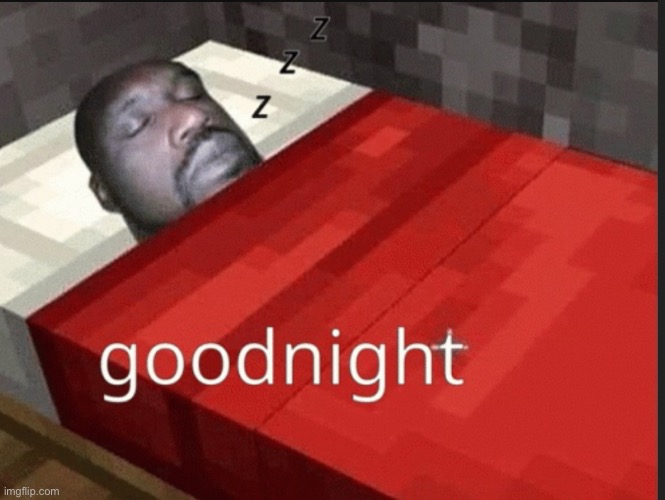 Going to bed because it’s my bedtime | image tagged in goodnight | made w/ Imgflip meme maker
