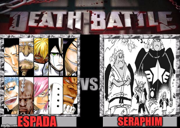 Death Battle Template | ESPADA; SERAPHIM | image tagged in death battle template | made w/ Imgflip meme maker