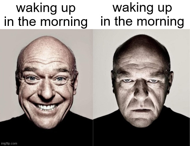 sick of waking up | waking up in the morning; waking up in the morning | image tagged in hank,depression sadness hurt pain anxiety,memes,relatable,depression,fart | made w/ Imgflip meme maker