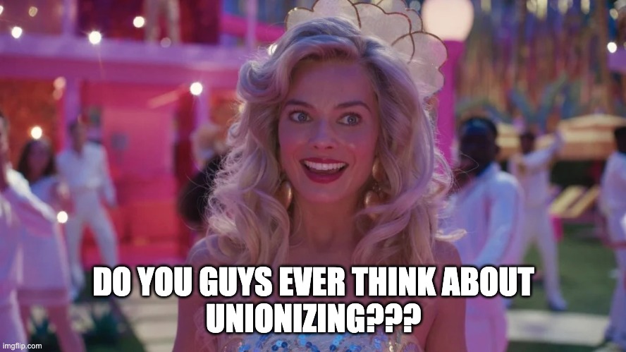 Do you guys ever think about X | DO YOU GUYS EVER THINK ABOUT
UNIONIZING??? | image tagged in do you guys ever think about x | made w/ Imgflip meme maker