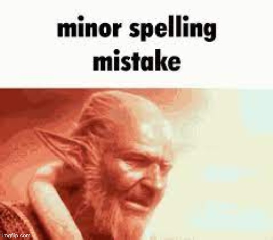 minor spelling mistake | image tagged in minor spelling mistake | made w/ Imgflip meme maker