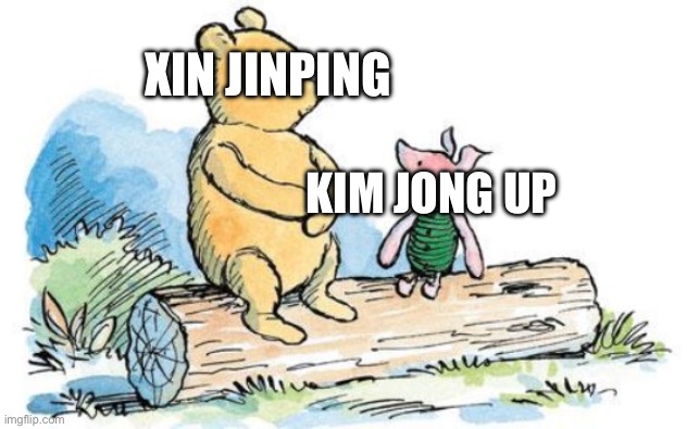 winnie the pooh and piglet | XIN JINPING; KIM JONG UP | image tagged in winnie the pooh and piglet | made w/ Imgflip meme maker