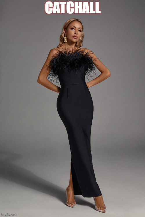 Naomi Black Feather Tassel Maxi Dress | CATCHALL | image tagged in naomi black feather tassel maxi dress | made w/ Imgflip meme maker