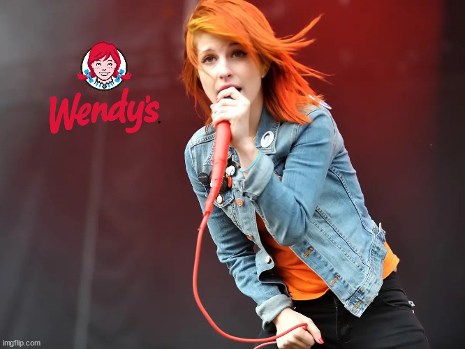 Wendy's Special Sauce | image tagged in paramore,heyley williams,redhead,wendy's,hamburgers | made w/ Imgflip meme maker