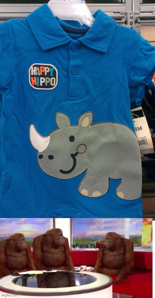 where hippo | image tagged in where monkey,you had one job | made w/ Imgflip meme maker