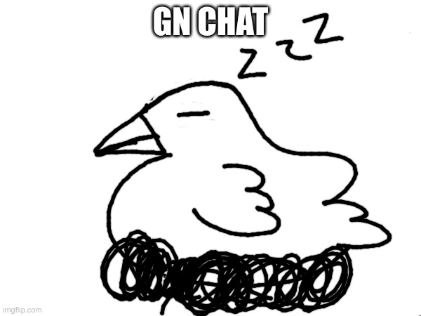 gn chat | GN CHAT | image tagged in i forgor,sleeping birb,meh,idk | made w/ Imgflip meme maker