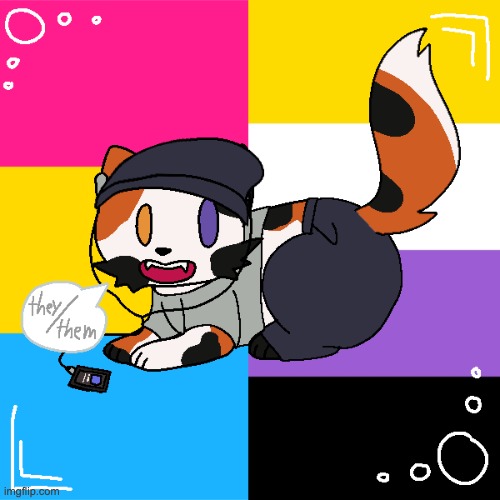 LGBTQ+ Cat Picrew! The link is in the comments! | image tagged in cat,picrew,non-binary,pansexual,they/them | made w/ Imgflip meme maker