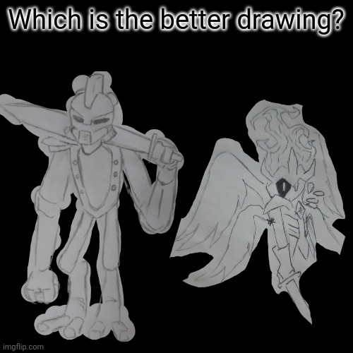They're both really good, although EdgyHead doesn't  have legs | Which is the better drawing? | made w/ Imgflip meme maker
