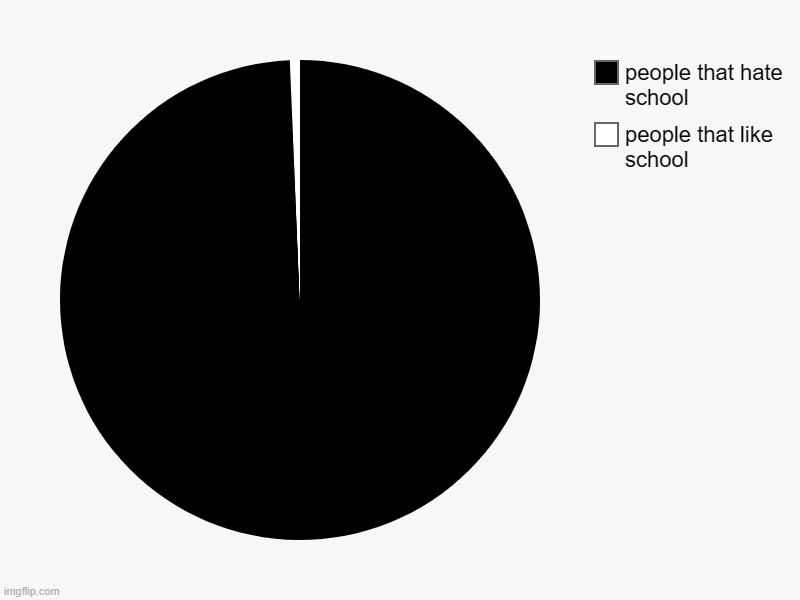 people that like school, people that hate school | image tagged in charts,pie charts | made w/ Imgflip chart maker