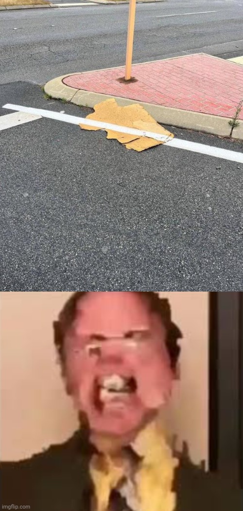 Road paint job | image tagged in dwight screaming,road,paint,you had one job,memes,roads | made w/ Imgflip meme maker