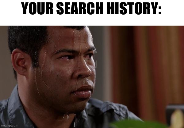 sweating bullets | YOUR SEARCH HISTORY: | image tagged in sweating bullets | made w/ Imgflip meme maker