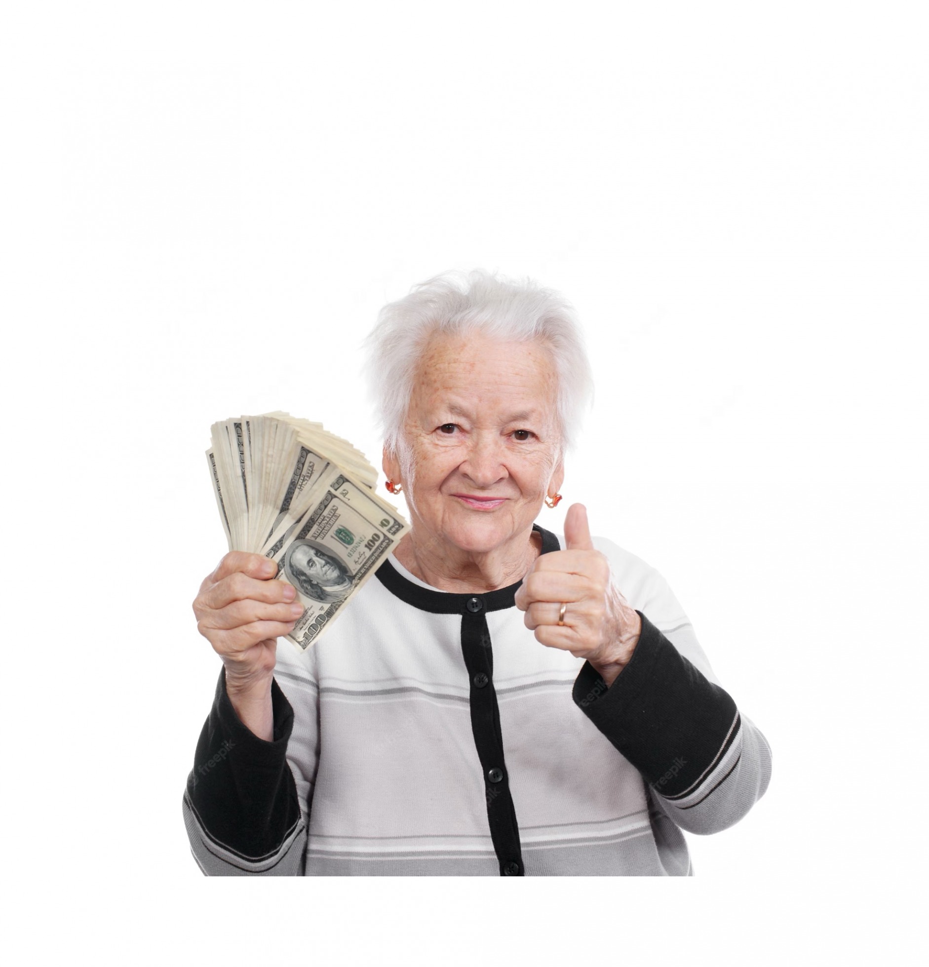 High Quality granny holding money Blank Meme Template