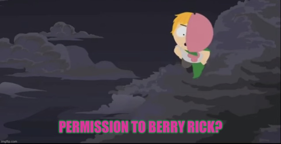 MintBerry floating. | PERMISSION TO BERRY RICK? | image tagged in mintberry floating | made w/ Imgflip meme maker
