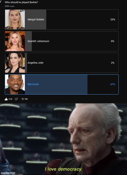 Democracy | image tagged in will smith | made w/ Imgflip meme maker