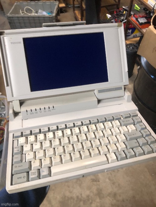 Vintage Toshiba T1000SE, circa 1990 | image tagged in laptop,vintage,old | made w/ Imgflip meme maker