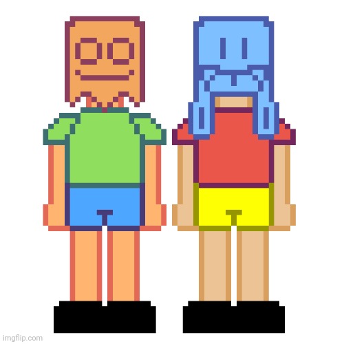 Me and my brother in a sprite-like artstyle | image tagged in sprites | made w/ Imgflip meme maker