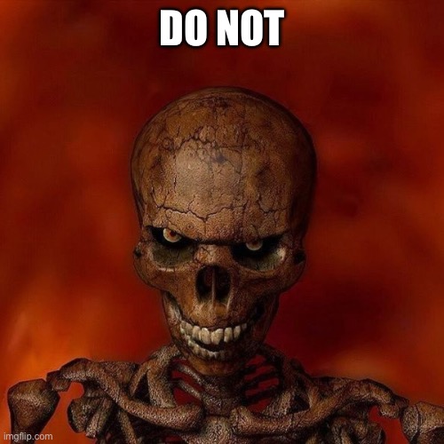 "Do not" skeleton template | DO NOT | image tagged in do not skeleton template | made w/ Imgflip meme maker