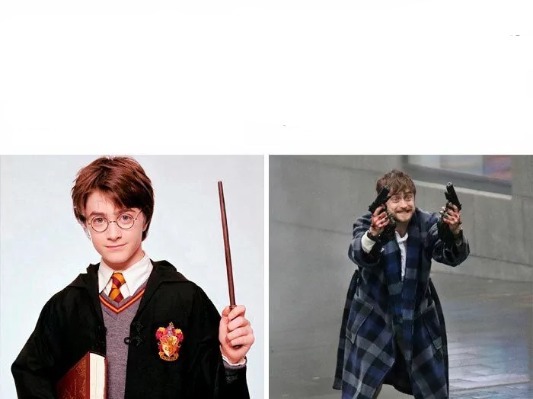Daniel Radcliffe Guns Blank Meme Template