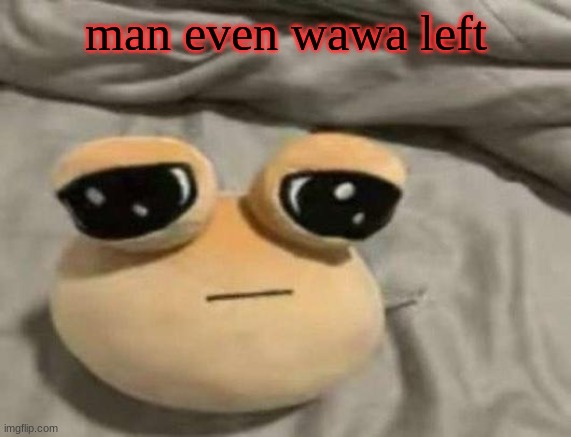:( | man even wawa left | image tagged in pou | made w/ Imgflip meme maker