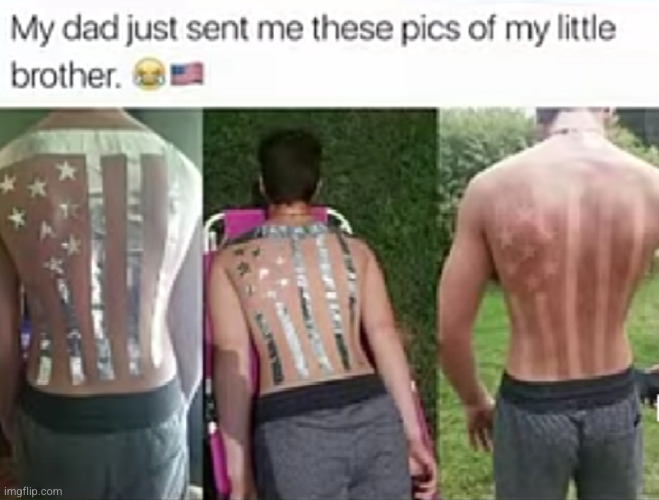 patriotic to the next level | image tagged in patriotism,america,cursed image,what the heck,funny picture,sunburn | made w/ Imgflip meme maker