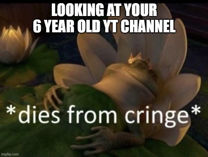 did yall do that? | LOOKING AT YOUR 6 YEAR OLD YT CHANNEL | image tagged in dies from cringe | made w/ Imgflip meme maker