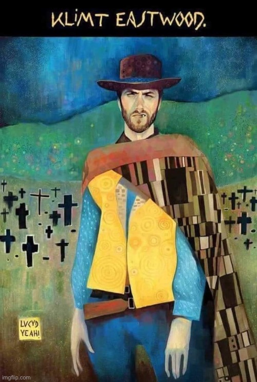 Klimt Eastwood | image tagged in klimt,art | made w/ Imgflip meme maker