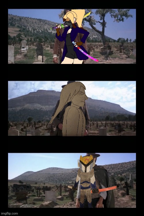 A bossfights Prequel teaser | image tagged in the good the bad and the ugly | made w/ Imgflip meme maker