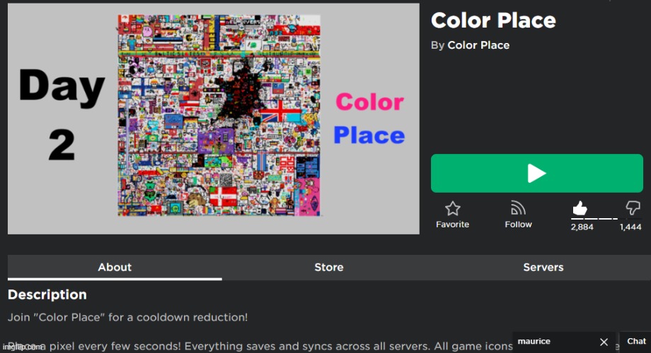there is r/place in roblox lmao | made w/ Imgflip meme maker