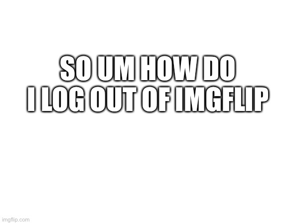 halp | SO UM HOW DO I LOG OUT OF IMGFLIP | image tagged in help | made w/ Imgflip meme maker