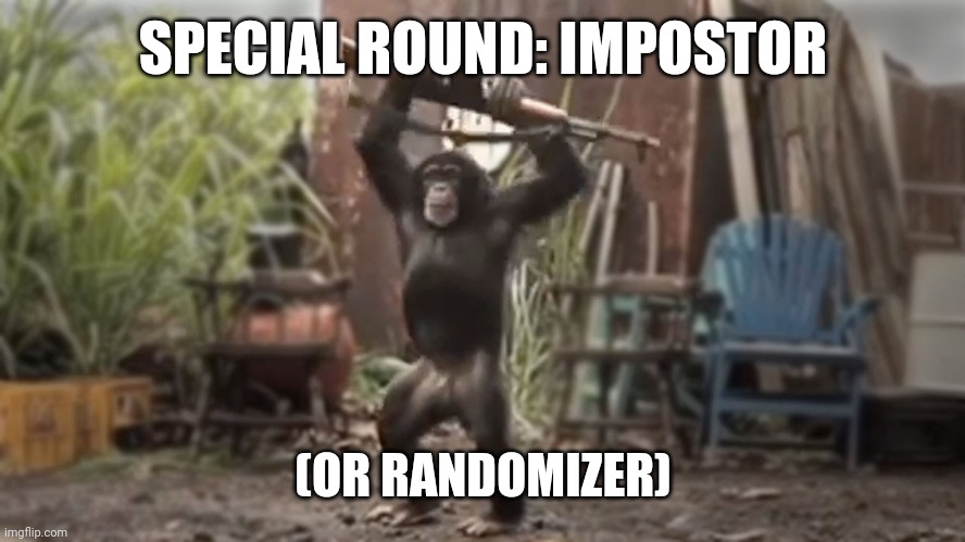 Monkey With AK-47 | SPECIAL ROUND: IMPOSTOR; (OR RANDOMIZER) | image tagged in monkey with ak-47 | made w/ Imgflip meme maker