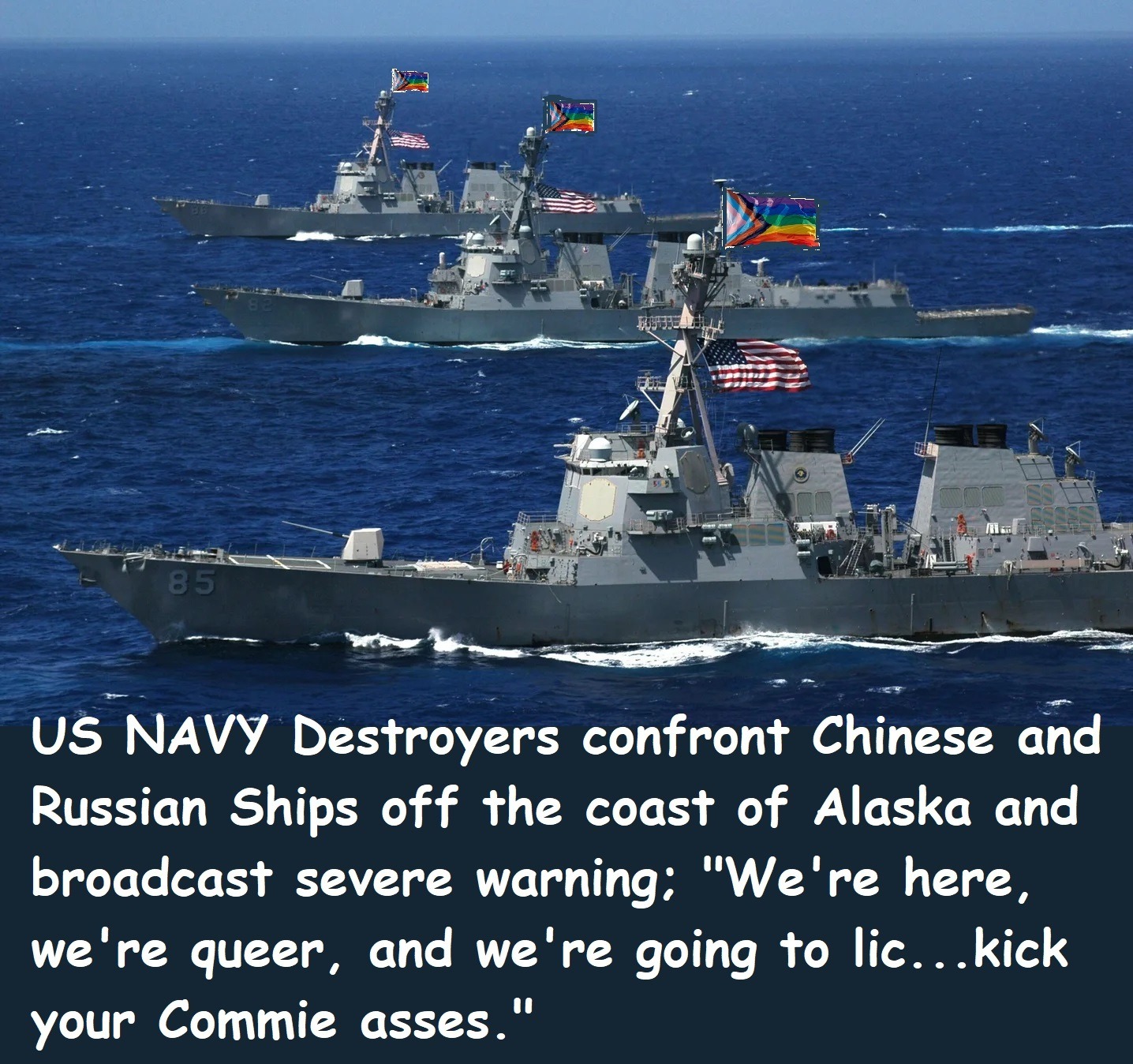 America's 'Woke' Navy at your service | image tagged in woke navy,wokism,woke military,crush the commies | made w/ Imgflip meme maker