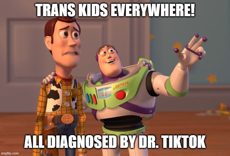 X, X Everywhere | TRANS KIDS EVERYWHERE! ALL DIAGNOSED BY DR. TIKTOK | image tagged in memes,x x everywhere | made w/ Imgflip meme maker