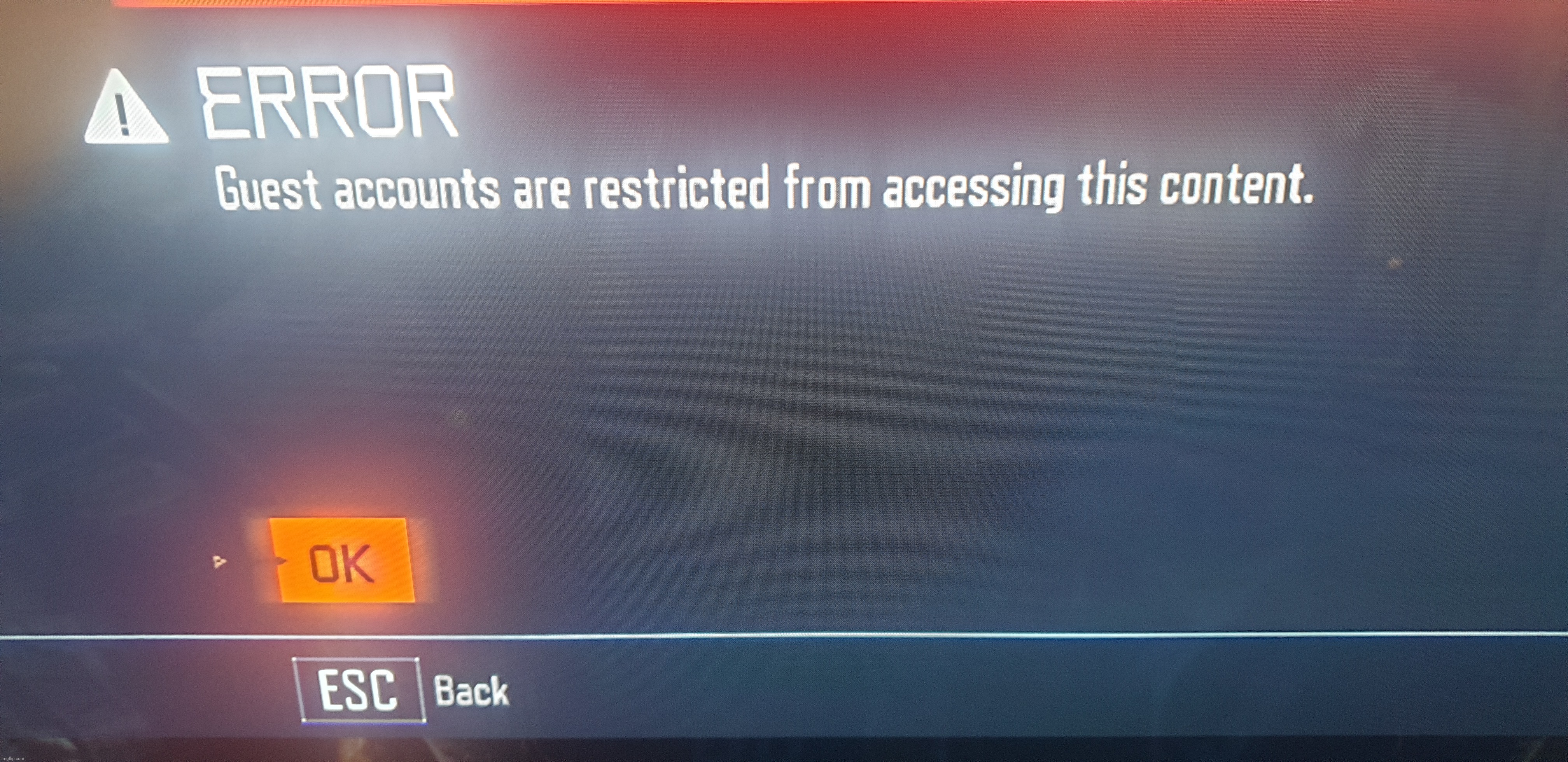 I fucking hate it when this happens | image tagged in error,call of duty,annoying | made w/ Imgflip meme maker