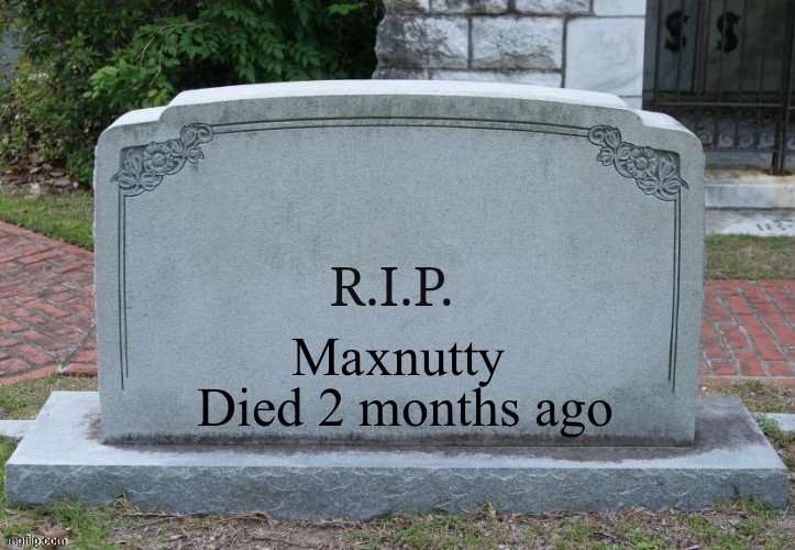 R.I.P | Died 2 months ago; Maxnutty | image tagged in rip | made w/ Imgflip meme maker