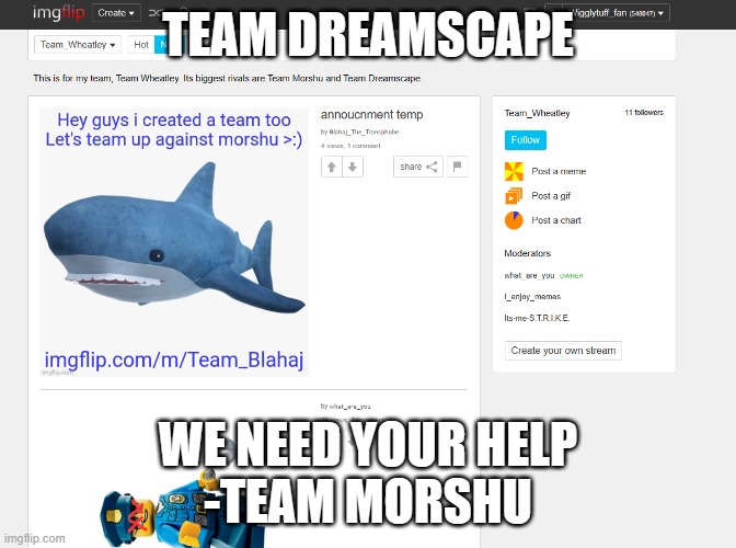 message from team morshu | TEAM DREAMSCAPE; WE NEED YOUR HELP
-TEAM MORSHU | made w/ Imgflip meme maker